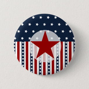 Badge Rond 5 Cm Conception patriotique de drapeau américain de