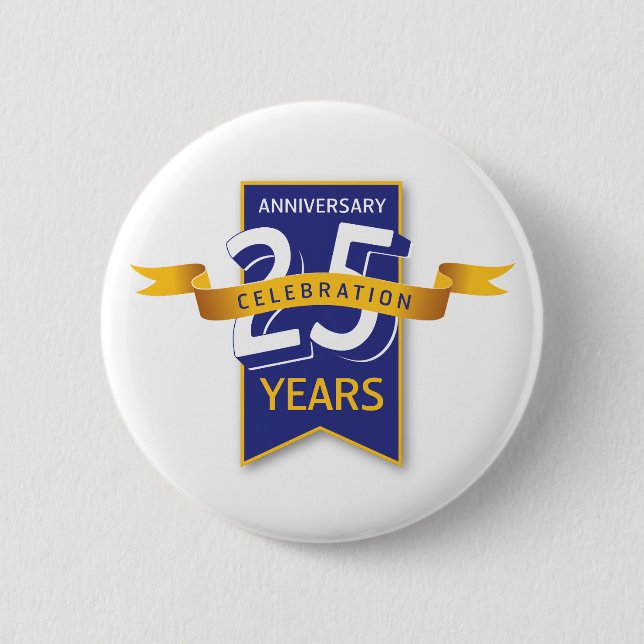 Badge Rond 5 Cm Conception pour le 25e anniversaire (Devant)