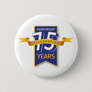 Badge Rond 5 Cm Conception pour le 75e anniversaire