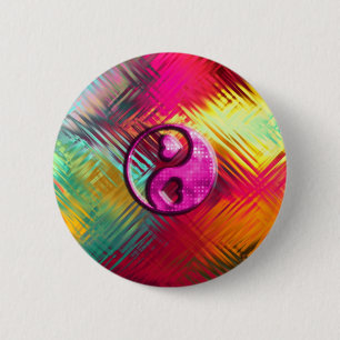 Badge Rond 5 Cm Conception psychédélique d'amour de paix