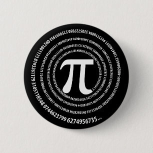 Badge Rond 5 Cm Conception Spirale Numéro Pi