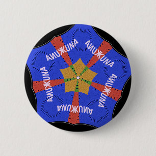Badge Rond 5 Cm Conception Tribale Africaine : Hakuna Matata