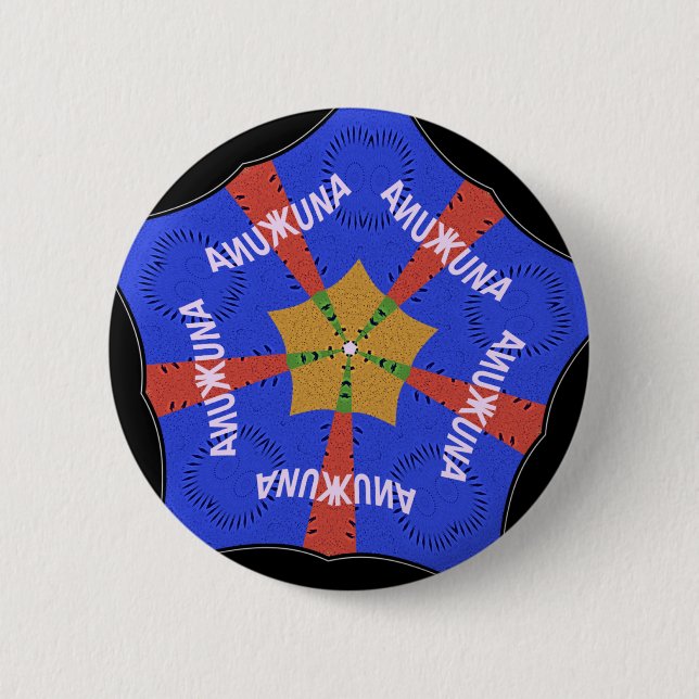Badge Rond 5 Cm Conception Tribale Africaine : Hakuna Matata (Devant)