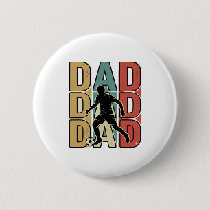 Badge Rond 5 Cm Conception vectorielle de gravure vintage de footb