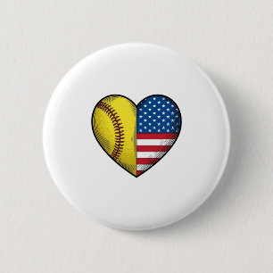 Badge Rond 5 Cm Conception vectorielle vintage de softball USA dra