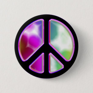 Badge Rond 5 Cm Conceptions de signe de paix de colorant de