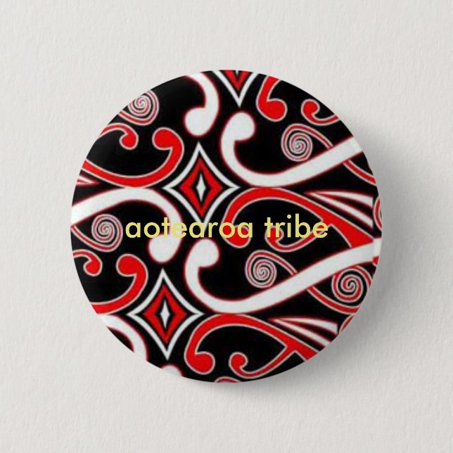 Badge Rond 5 Cm conceptions maories de tribu d'aotearoa (Devant)