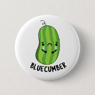 Badge Rond 5 Cm Concombre bleu Funny Sad Veggie Cucumber Pun