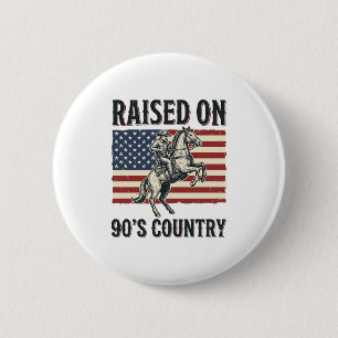 Badge Rond 5 Cm Conçu pour Chemise Western Cowboy Country 90s_