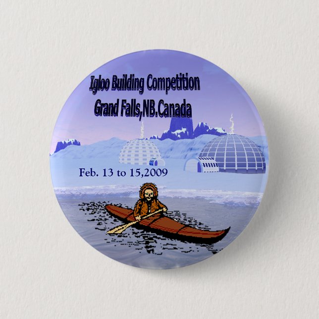 Badge Rond 5 Cm Concurrence de bâtiment d'igloo (Devant)