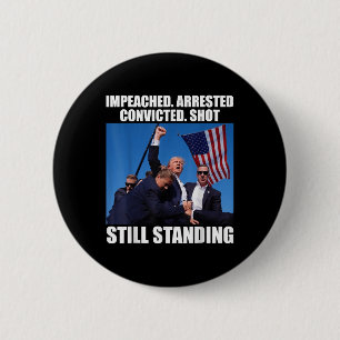 Badge Rond 5 Cm Condamné Arrêté Attaqué Attaqué Restant debout