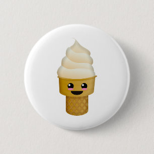 Badge Rond 5 Cm Cône crème glacée !