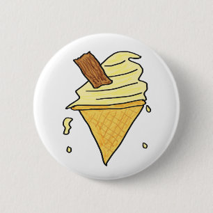 Badge Rond 5 Cm Cône de crème glacée