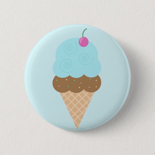Badge Rond 5 Cm Cone de crème glacée Bubblegum (Devant)