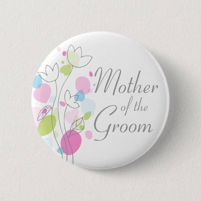 Badge Rond 5 Cm Confetti Mère du mariage Groom pin / bouton (Devant)