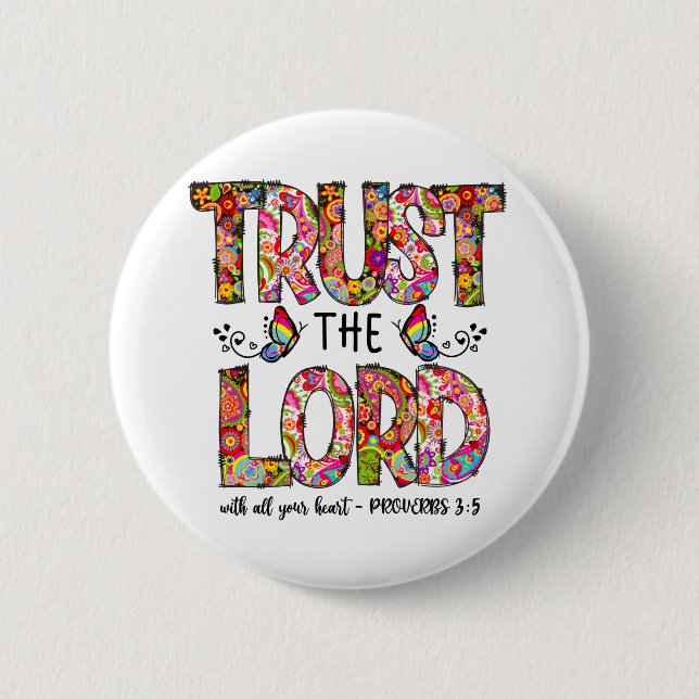 Badge Rond 5 Cm Confiance au Seigneur Sublimation (Devant)