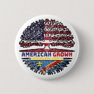 Badge Rond 5 Cm Congo Congo États-Unis Amérique États-Unis Arbre