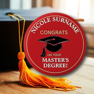 Badge Rond 5 Cm Congrats Grad! Master's degree custom 