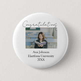Badge Rond 5 Cm Congratulations photo graduate name university yea