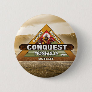 Badge Rond 5 Cm Conquête : Bouton de logo de la Mongolie