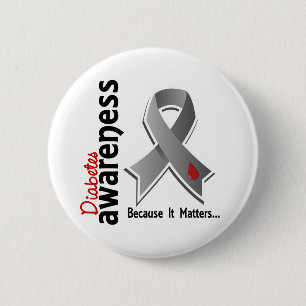 Badge Rond 5 Cm Conscience 5 de diabète