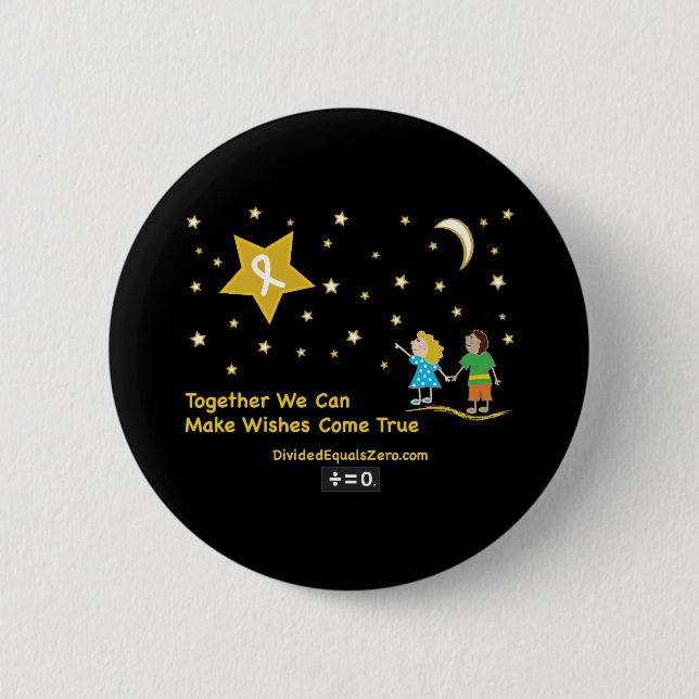 Badge Rond 5 Cm Conscience de Cancer de Souhait-Enfance (Devant)