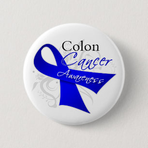 Badge Rond 5 Cm Conscience de cancer du colon de ruban
