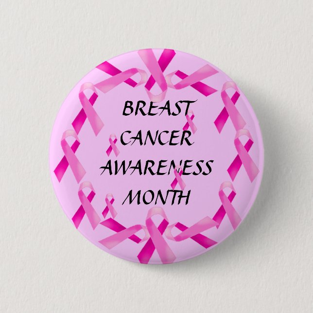 Badge Rond 5 Cm CONSCIENCE DE CANCER DU SEIN ! Bouton (Devant)
