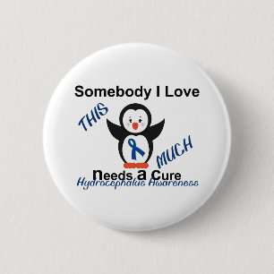 Badge Rond 5 Cm Conscience de hydrocéphalie quelqu'un amour d'I