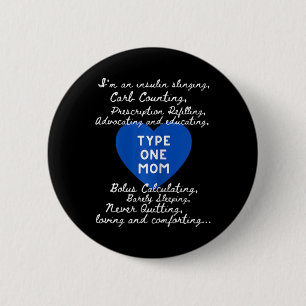 Badge Rond 5 Cm Conscience de maman de type un
