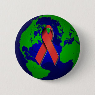 Badge Rond 5 Cm Conscience de SIDA pour tous