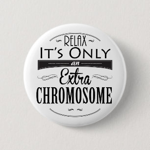 Badge Rond 5 Cm Conscience de syndrome de Down