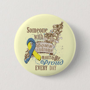 Badge Rond 5 Cm Conscience de syndrome de Down