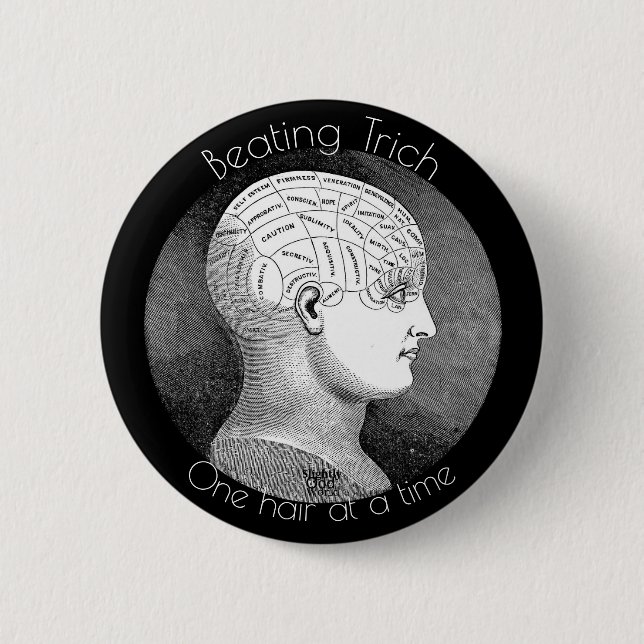 Badge Rond 5 Cm Conscience de Trich de Trichotillomania/ (Devant)