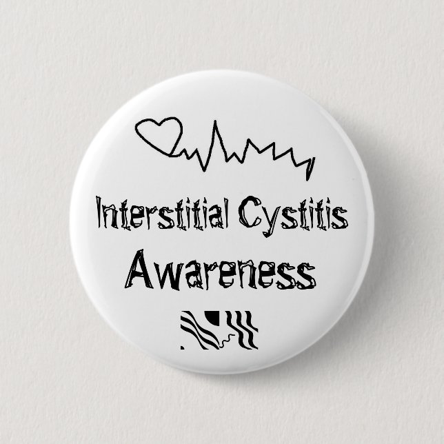 Badge Rond 5 Cm Conscience interstitielle de cystite (Devant)