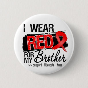 Badge Rond 5 Cm Conscience rouge de ruban - frère