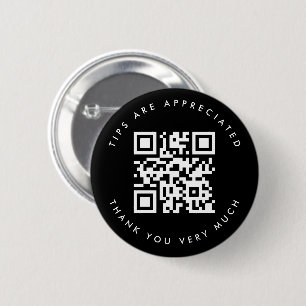 Badge Rond 5 Cm Conseil simple de code QR noir et blanc