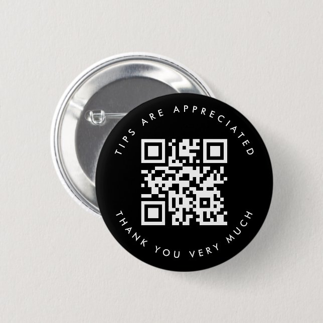 Badge Rond 5 Cm Conseil simple de code QR noir et blanc (Devant & derrière)
