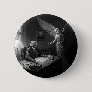 Badge Rond 5 Cm Conseils divins : Donald Trump conseillé par un an