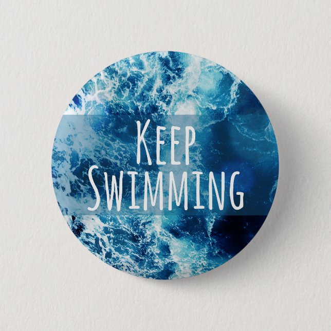 Badge Rond 5 Cm Conserver la nage Océan Motivation (Devant)