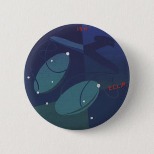 Badge Rond 5 Cm Constellation de la Balance Zodiaque Vintage Astro