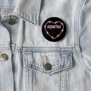 Badge Rond 5 Cm Constellation du Verseau Gothique Sombre Anniversa