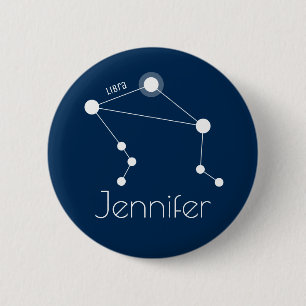 Badge Rond 5 Cm Constellation Personnalisée Libra Zodiac