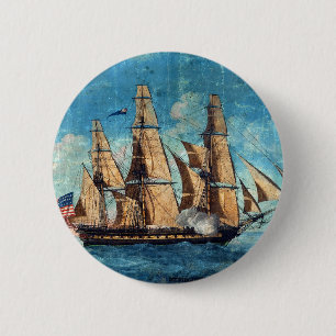 Badge Rond 5 Cm Constitution américaine 1804 Vieux Ironsides