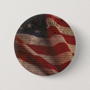 Badge Rond 5 Cm Constitution et drapeau