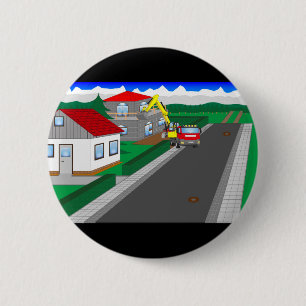 Badge Rond 5 Cm Construction de routes