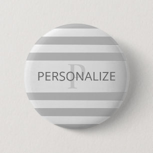 Badge Rond 5 Cm Contemporain Faux Argent Ombre Gris
