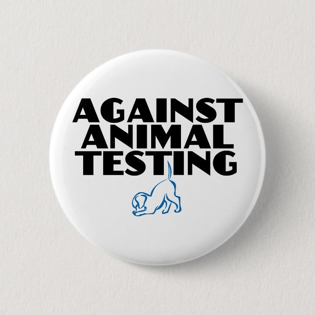 Badge Rond 5 Cm Contre les tests animaux (Devant)