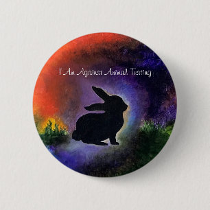 Badge Rond 5 Cm Contre l'expérimentation animale