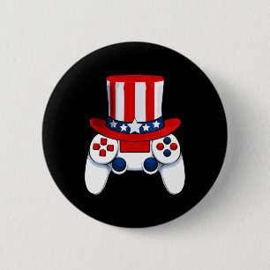 Badge Rond 5 Cm Contrôleur Casquette américain 4 juillet Usa